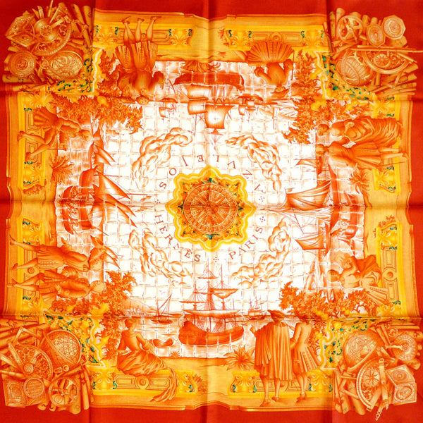 Laura Biagiotti  Buy online yellow orange carrè square silk scarf
