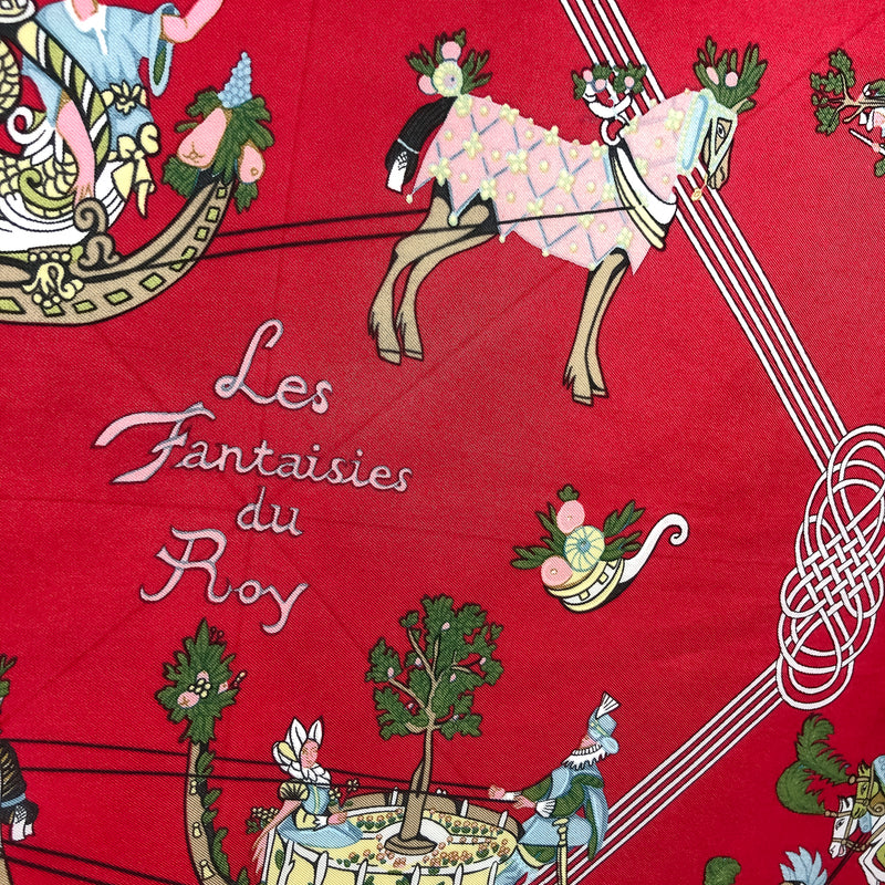 Les Fantaisies du Roy Hermes Scarf by Annie Faivre 90 cm Silk Twill | RARE