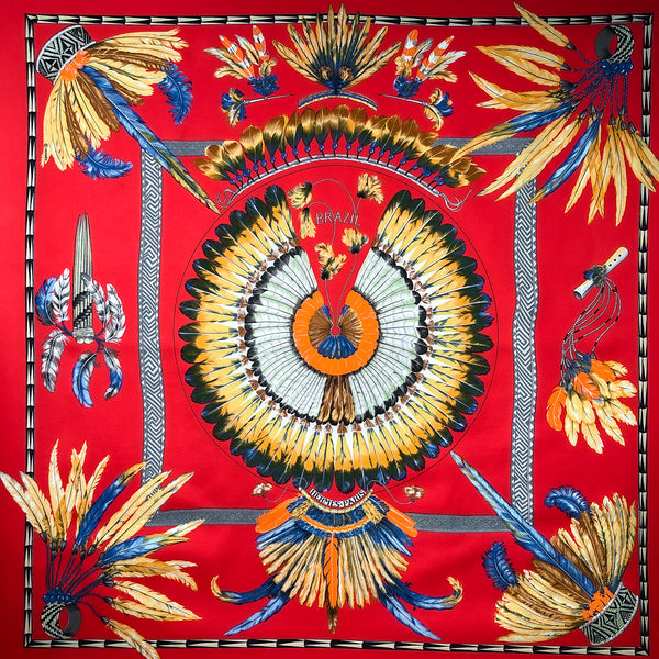 Hermes Scarf brazil by Laurence Bourthoumieux 90cm -  Sweden