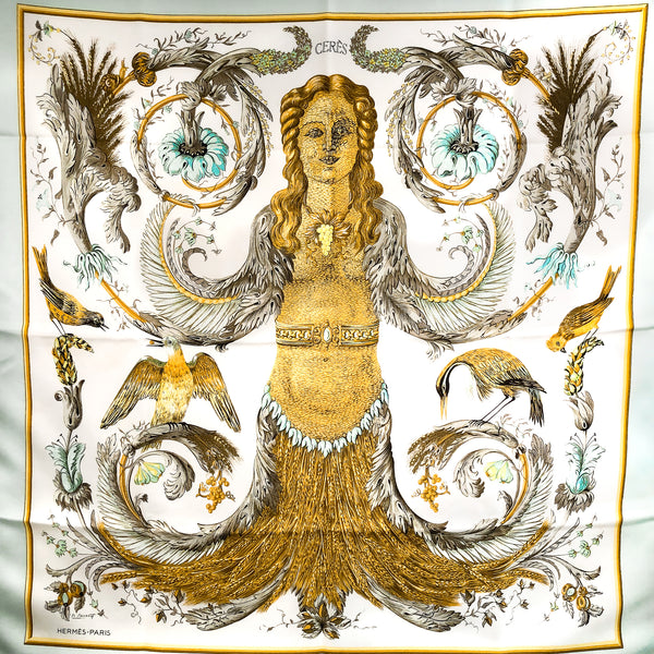 Ceres Hermes Scarf by Francoise Faconnet 90 cm Silk Twill Original Issue