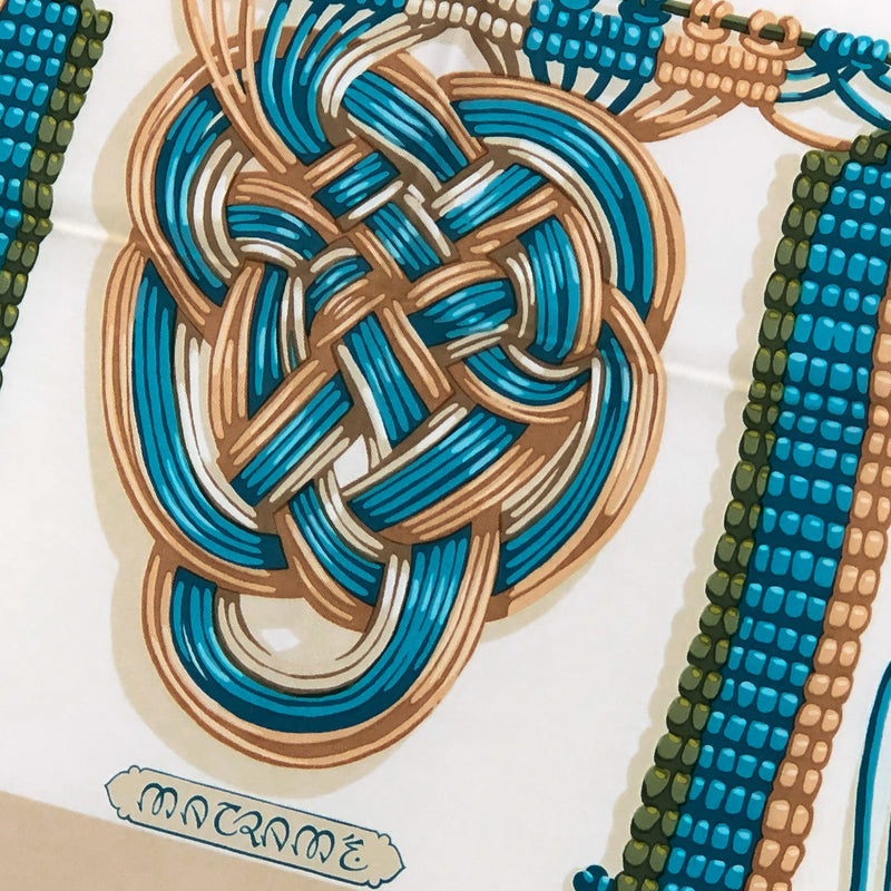 Macrame Hermes Scarf - close up of title