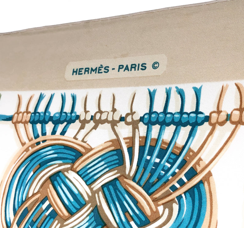 Macrame Hermes Scarf close up of early copyright