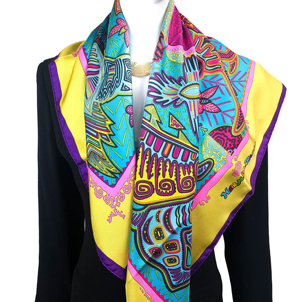 Legende Kuna Peuple de Panama Hermes silk scarf by Zoe Pauwels