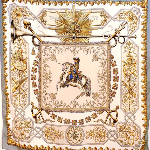 HERMES Silk Ludovicus Magnus Scarf 90 1238922