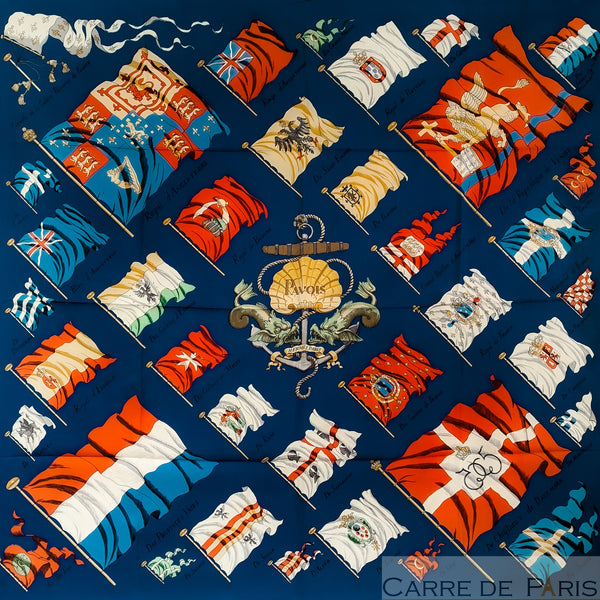 Pavois Hermes Scarf by Philippe Ledoux 90cm Silk Vintage | Carre