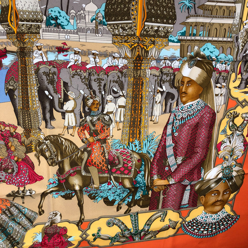 Splendeurs des Maharajas Hermes Scarf by Baschet 90cm Silk
