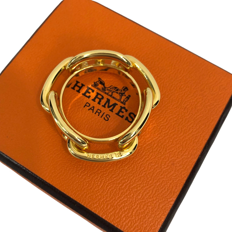 Hermes Scarf Ring Chaine D’Ancre Gold Tone w/Box