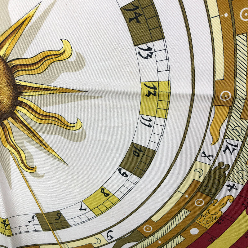 Astrologie Dies et Hore Hermes Scarf by Faconnet 90 cm Silk Twill