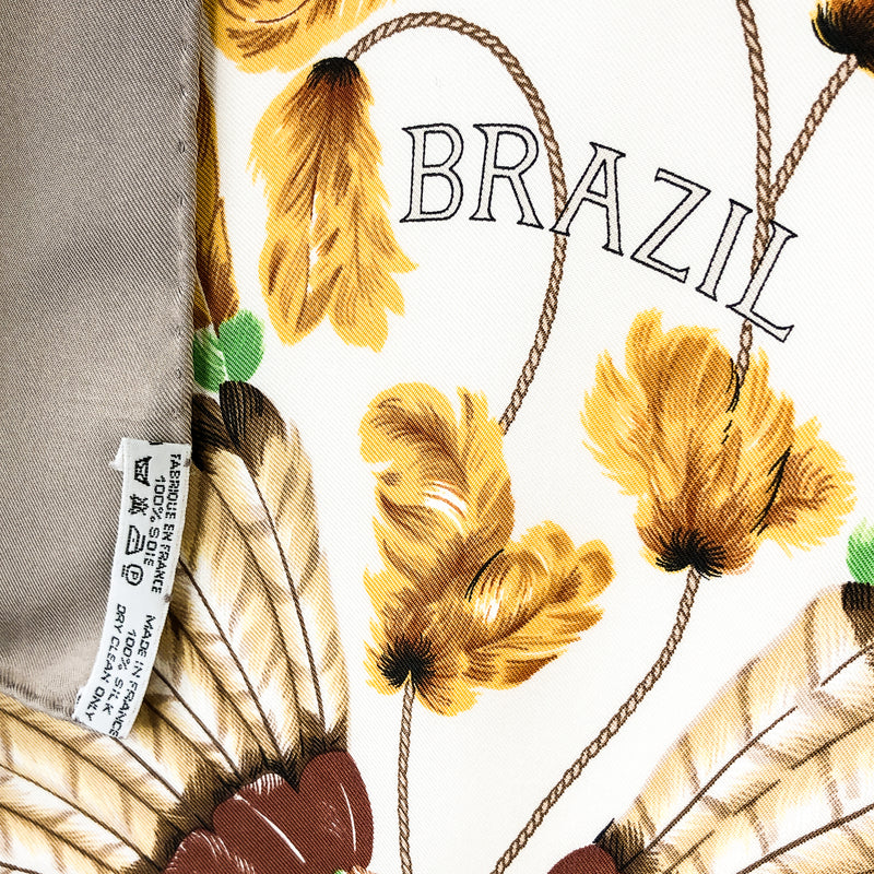 Brazil Hermes Scarf by Toutsy 90cm Silk Twill
