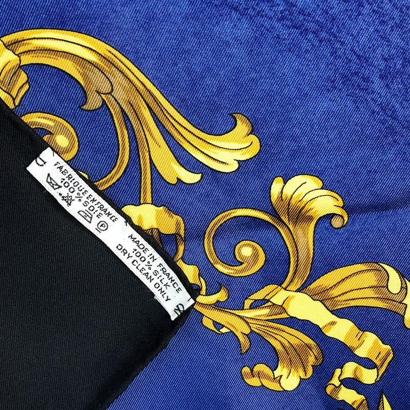 Cosmos Hermes Scarf by Philippe Ledoux 90cm Silk Twill Midnight Blue Col.