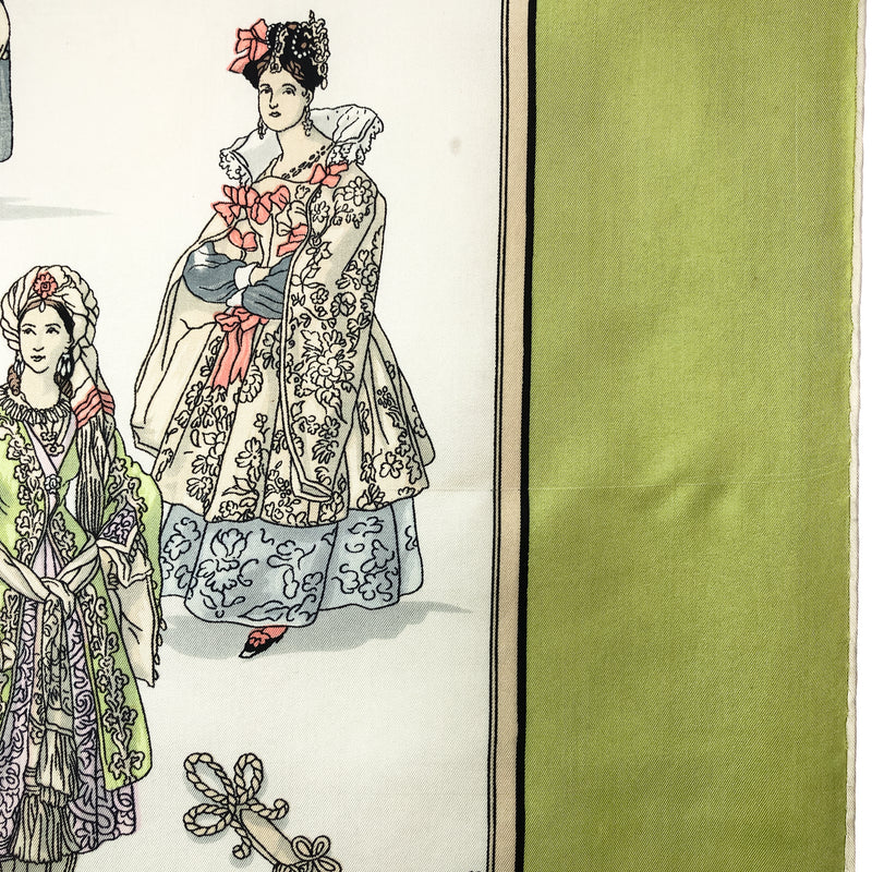 Costumes de Dames Hermes Scarf by Hugo Grygkar 90cm Silk Twill Early Issue | Rare