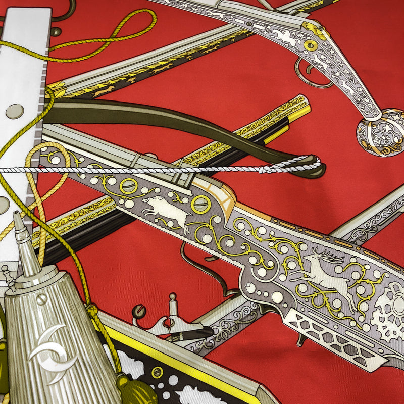 Diane Hermes Scarf by H. de Linares & C. Vauzelles 90 cm Silk Twill | Red