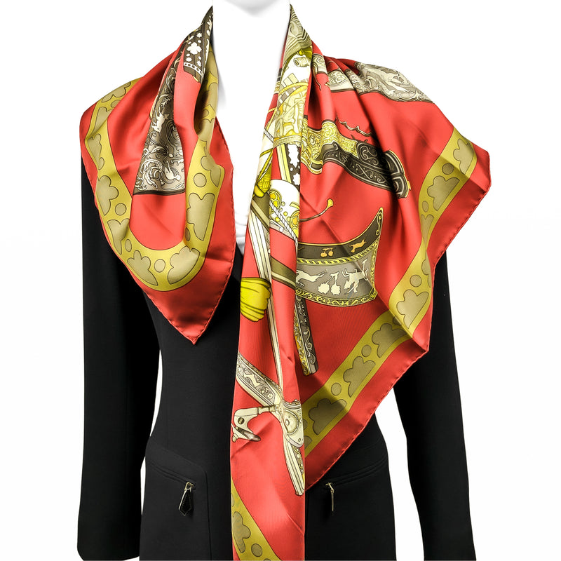 Diane Hermes Scarf by H. de Linares & C. Vauzelles 90 cm Silk Twill | Red