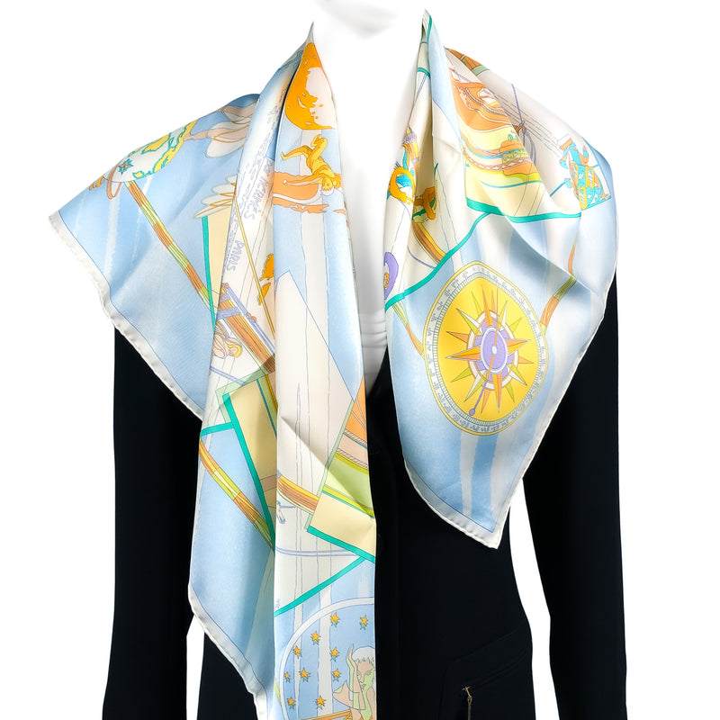 Face Au Large Hermes Scarf by Dominik Jarlegant 90cm Silk Twill