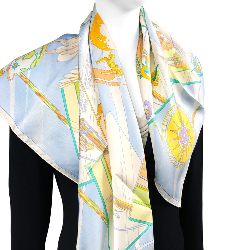 Face Au Large Hermes Scarf by Dominik Jarlegant 90cm Silk Twill