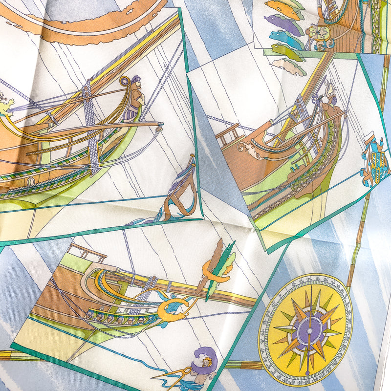 Face Au Large Hermes Scarf by Dominik Jarlegant 90cm Silk Twill