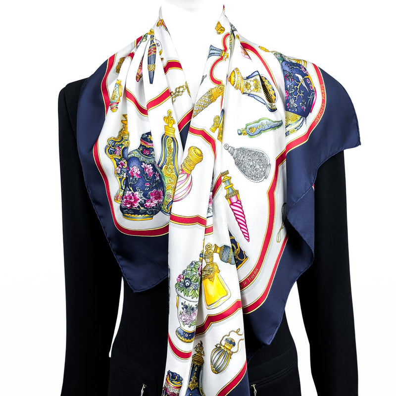 Flacons Hermes Scarf by Catherine Baschet 90cm Silk Twill