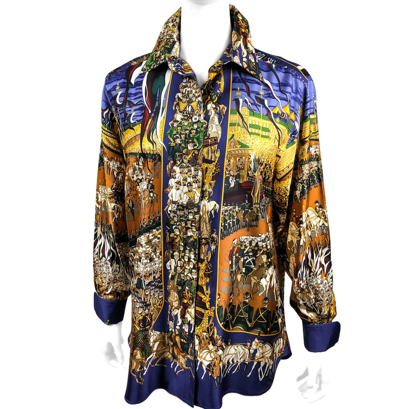 Grand Cortege a Moscou Hermes Silk Blouse | RARE