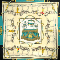 Harnais à L'Anglaise Hermes Scarf by Hugo Grygkar 90 cm Silk Twill - RARE