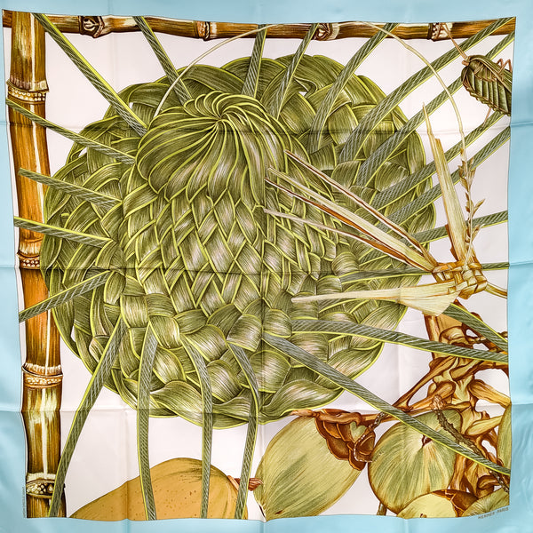 Jardin Creole II (detail)Hermes Scarf by Valerie Dawlat-Dumoulin 90 cm Silk