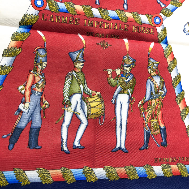 L'Armee Imperiale Russe de 1816 A 1916 Hermes Scarf 90cm Silk Twill