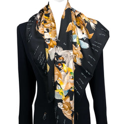 L'Intrus Hermes Scarf by Antoine de Jacquelot 90 cm Silk Twill | Black