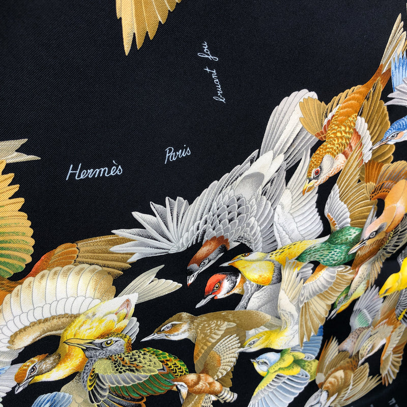 L'Intrus Hermes Scarf by Antoine de Jacquelot 90 cm Silk Twill | Black