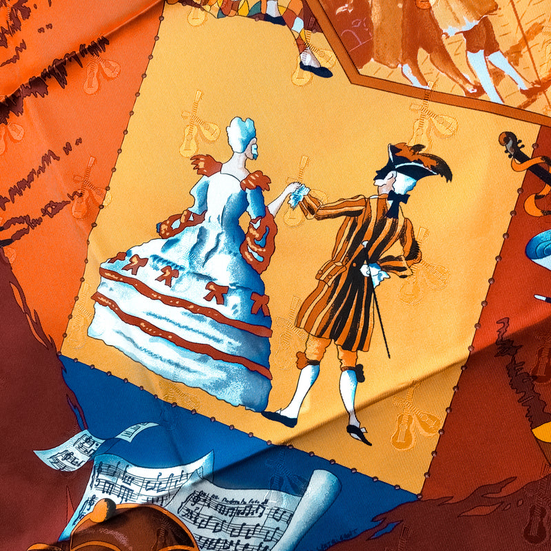 Le Carnaval de Venise Hermes Scarf by Hubert de Watrigant Jacquard Silk