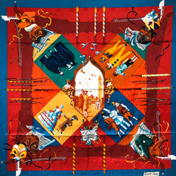 Le Carnaval de Venise Hermes Scarf by Hubert de Watrigant Jacquard Silk