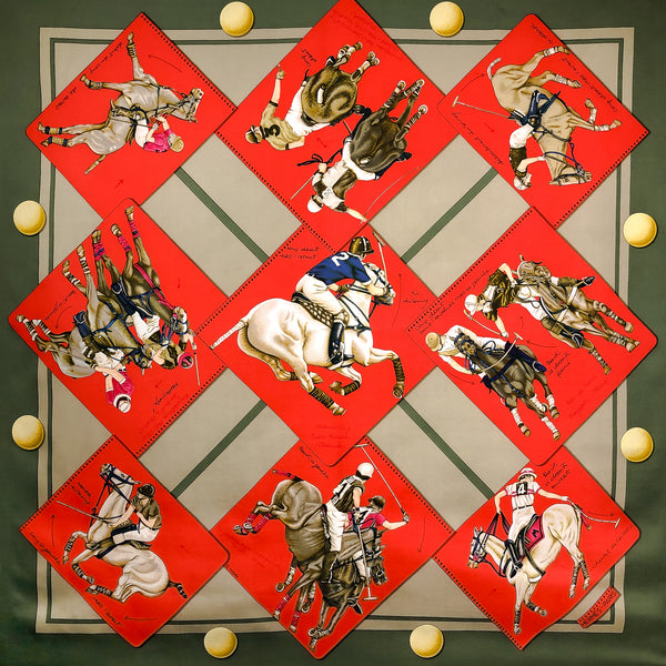 Le Monde du Polo Hermes Scarf by Crissey 90cm Silk Twill