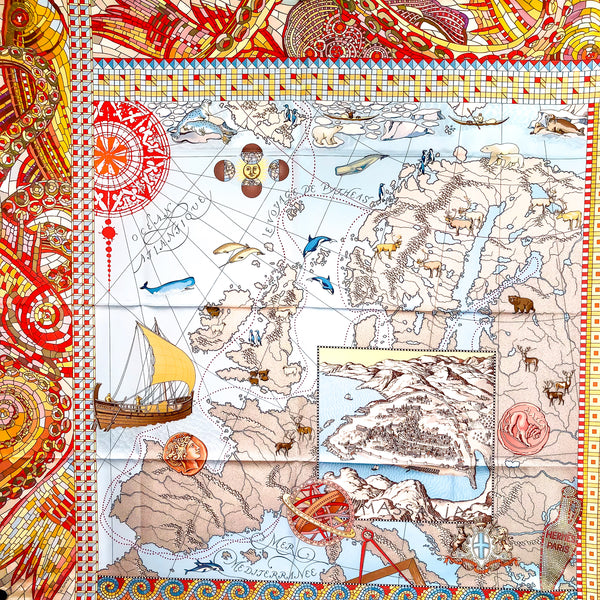 Le Voyage de Pythéas Hermes Scarf by Aline Honore 90cm Silk Twill | Special Issue