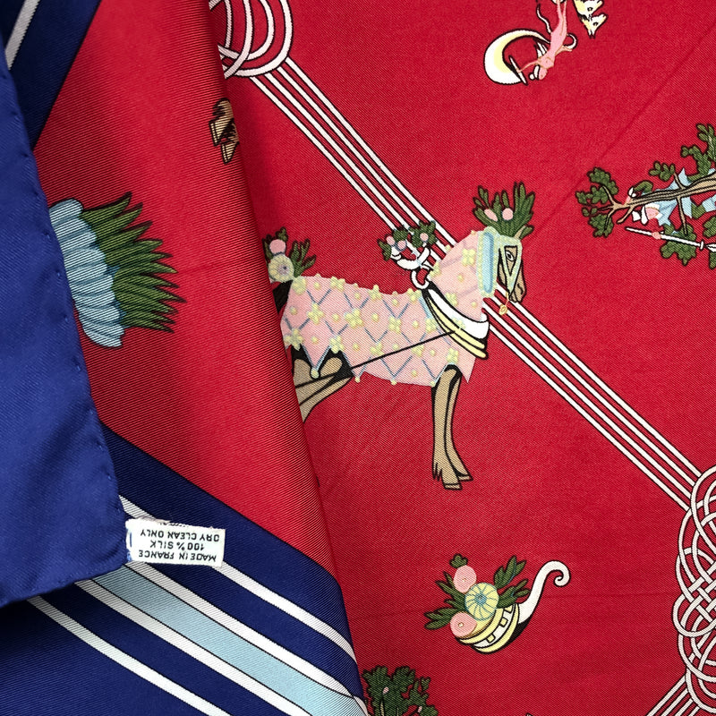 Les Fantaisies du Roy Hermes Scarf by Annie Faivre 90 cm Silk Twill | RARE