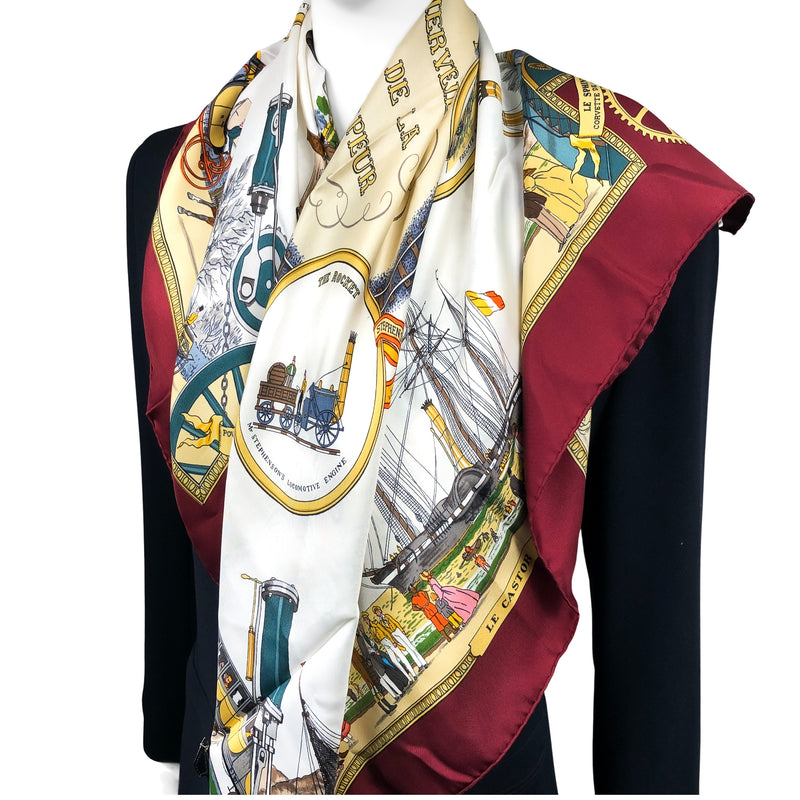 Les Merveilles de la Vapeur Hermès Scarf by Philippe Ledoux 90cm | Limited Edition