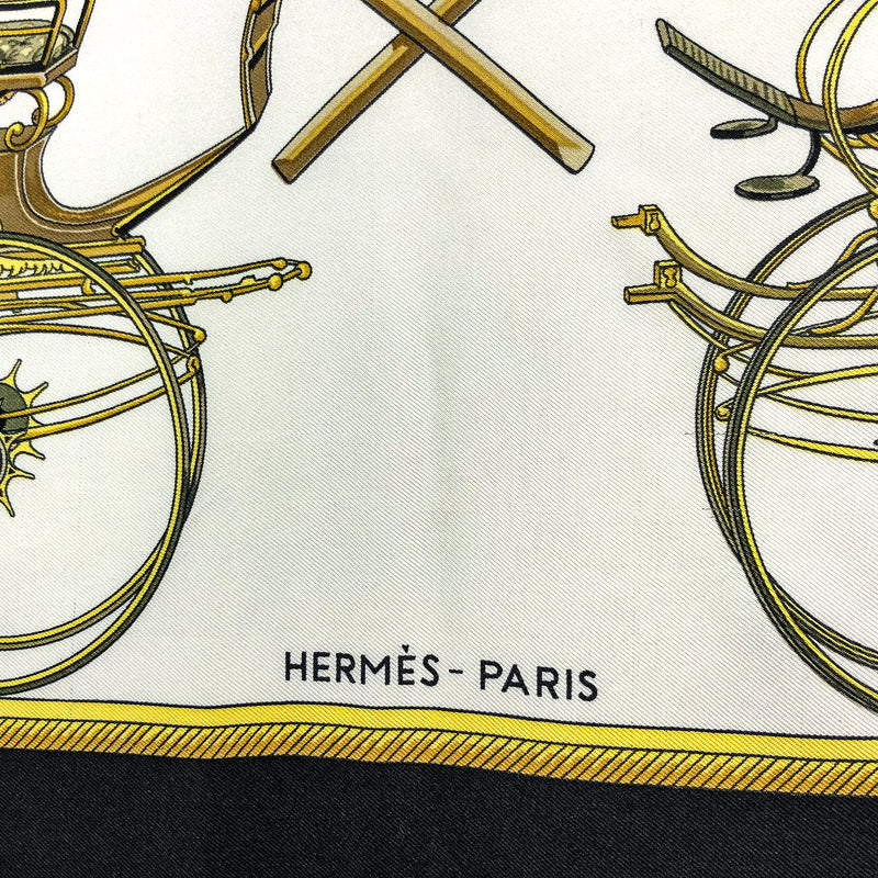 Printed silk scarf 'Les Voitures a Transformation', Hermès