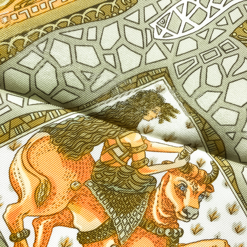 Mare Nostrum Hermes Scarf by Annie Faivre 90cm Silk Twill