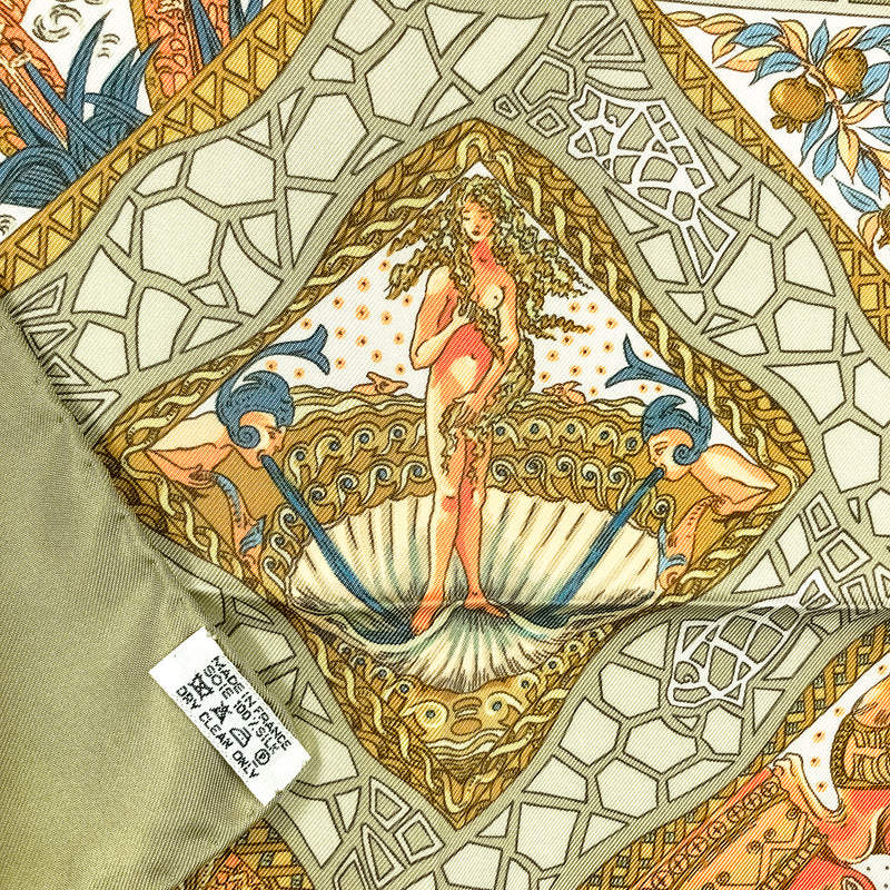 Mare Nostrum Hermes Scarf by Annie Faivre 90cm Silk Twill