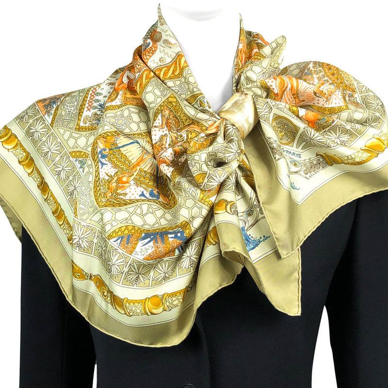 Mare Nostrum Hermes Scarf by Annie Faivre 90cm Silk Twill