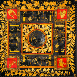 Musique Des Dieux Hermes Scarf by Claudia Stuhlhofer-Mayr 90 cm Silk Twill | Rare