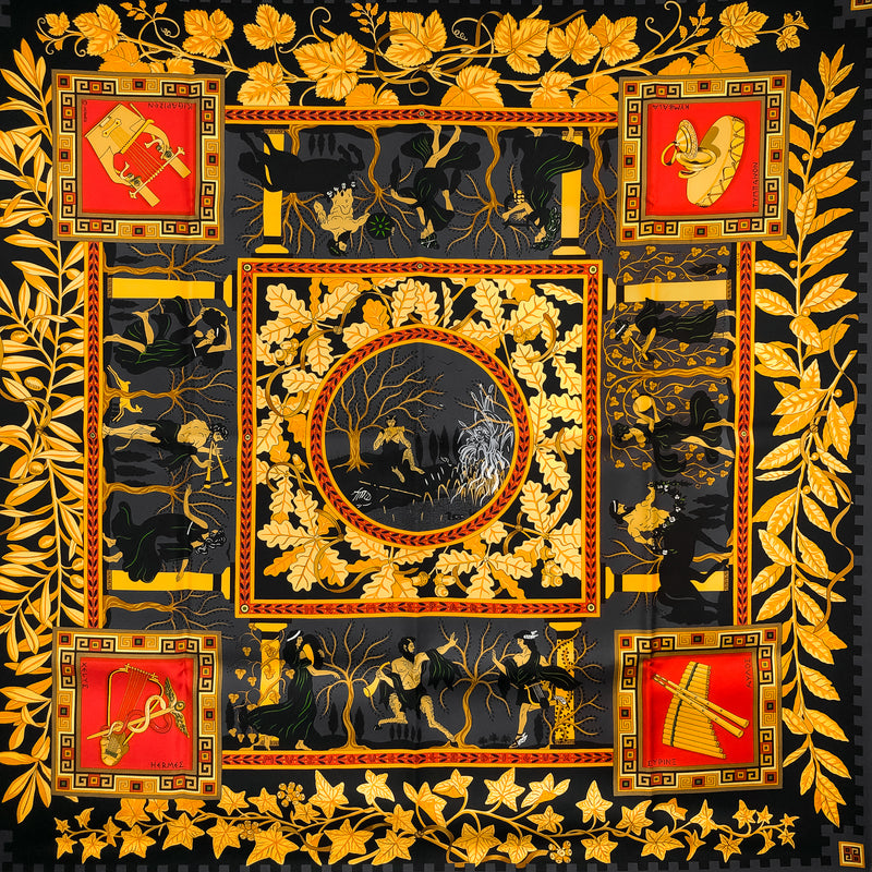 Musique Des Dieux Hermes Scarf by Claudia Stuhlhofer-Mayr 90 cm Silk Twill | Rare