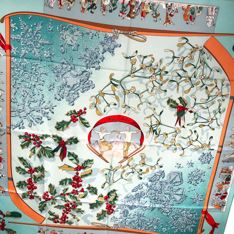 Neige d'Antan Hermes Scarf by Caty Latham 90cm Silk Twill