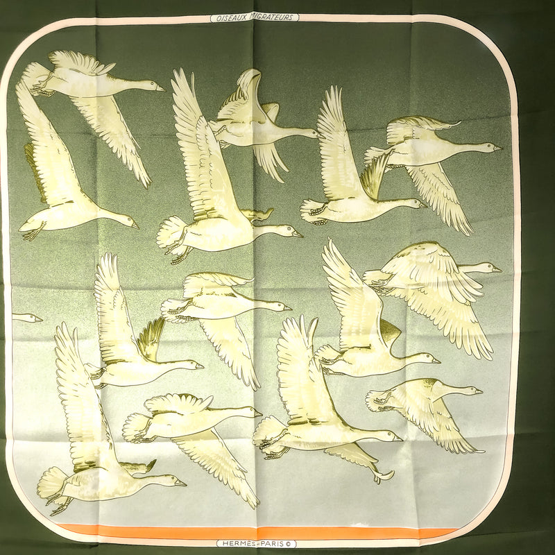 Oiseaux Migrateurs Hermes Scarf by Caty Latham 90cm Silk Twill