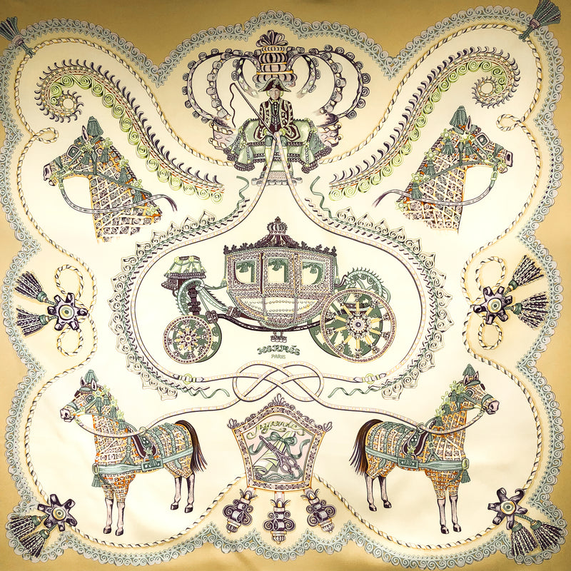 Paperoles Hermes Scarf by Claudia Stuhlhofer-Mayr Rare 90cm Silk Twill