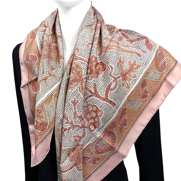 Pavement Hermes Scarf by Maurice Tranchant 90cm Silk Twill | Rare | Pink