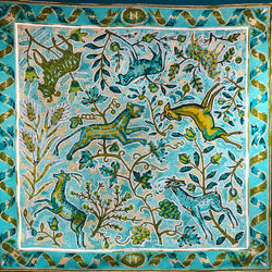 Pavement Hermes Scarf by Maurice Tranchant 90cm Silk Twill | Rare Teal