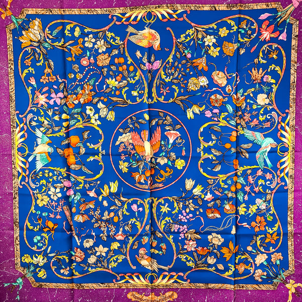 Pierres d'Orient et d'Occident Hermes Silk Scarf by Zoe Pauwels | Blue & Lilac