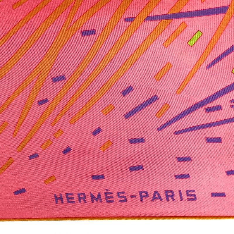 Pluie d’Etincelles Hermes Scarf by Wlodek Kaminski 90cm Silk Twill Pink