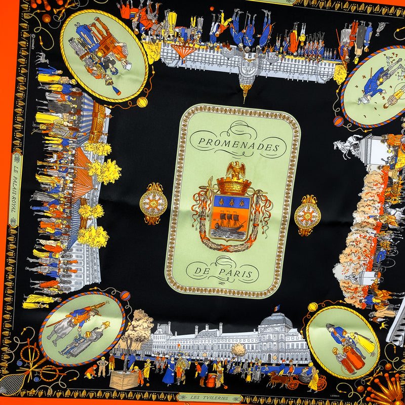 Promenades de Paris Hermes Scarf by Philippe Ledoux 70 cm Silk w/Box