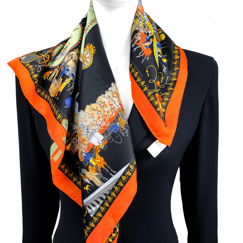 Promenades de Paris Hermes Scarf by Philippe Ledoux 70 cm Silk w/Box