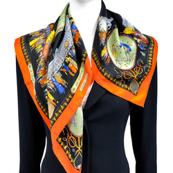 Promenades de Paris Hermes Scarf by Philippe Ledoux 70 cm Silk w/Box