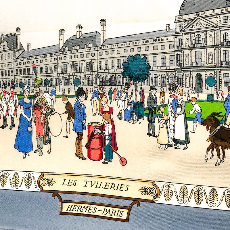 Promenades de Paris Hermes Scarf by Philippe Ledoux 90 cm Silk Twill Early Vintage RARE